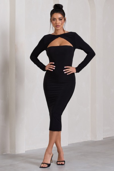 Black Midi Dress for Woman at Club L London GOOFASH