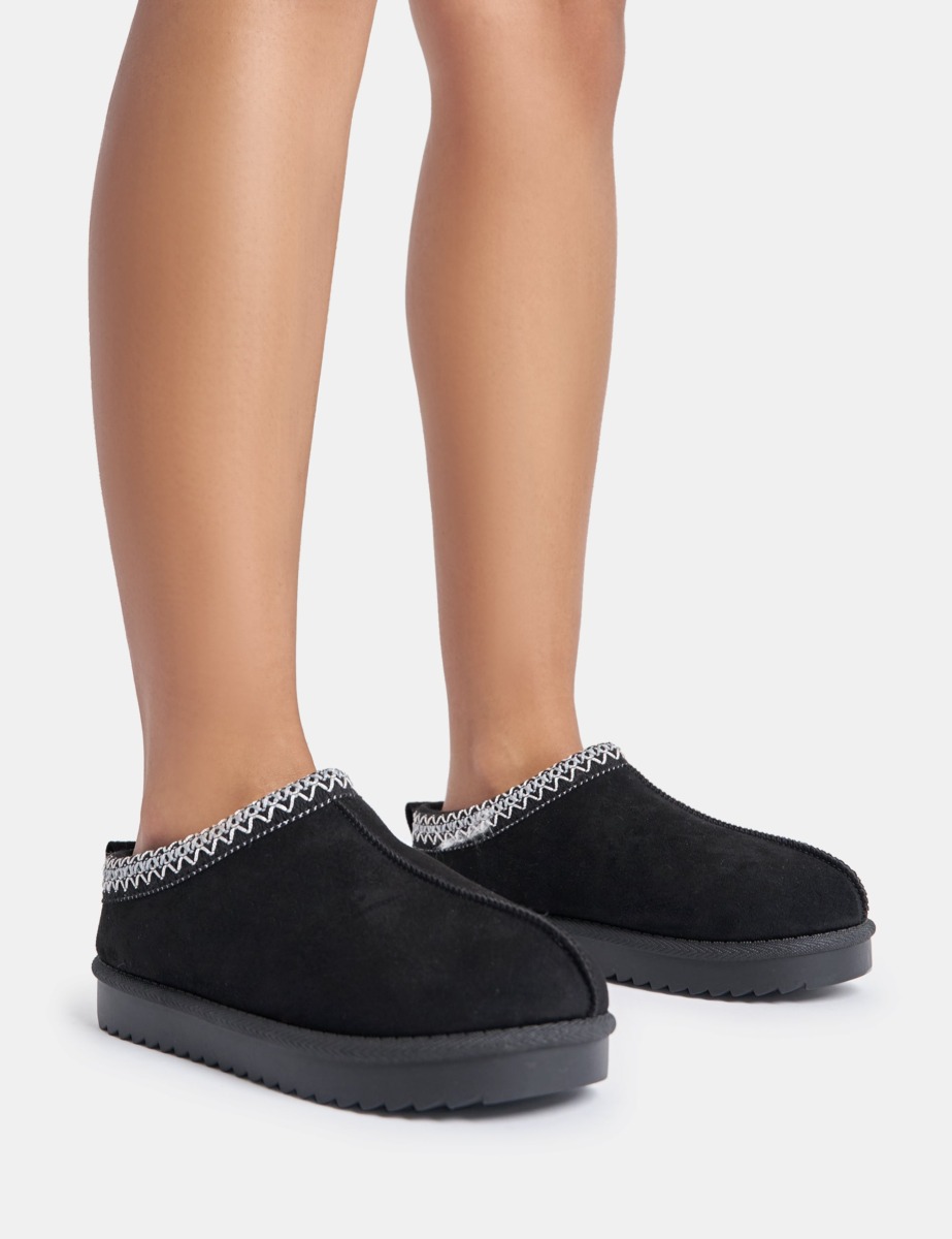 Black Slipper Boots for Woman at Public Desire GOOFASH
