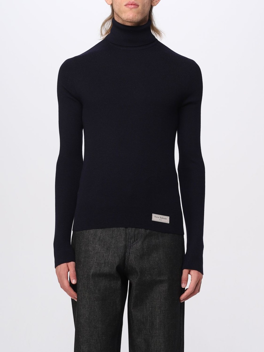 Blue Jumper for Men by Giglio GOOFASH