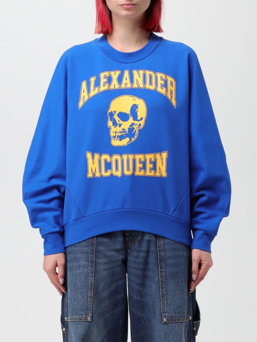 Blue Sweatshirt - Alexander Mcqueen Ladies - Giglio GOOFASH