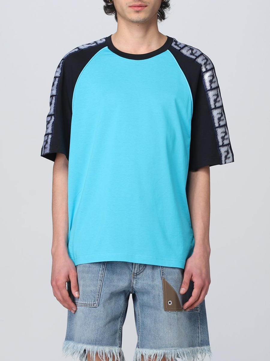 Blue T-Shirt for Men by Giglio GOOFASH