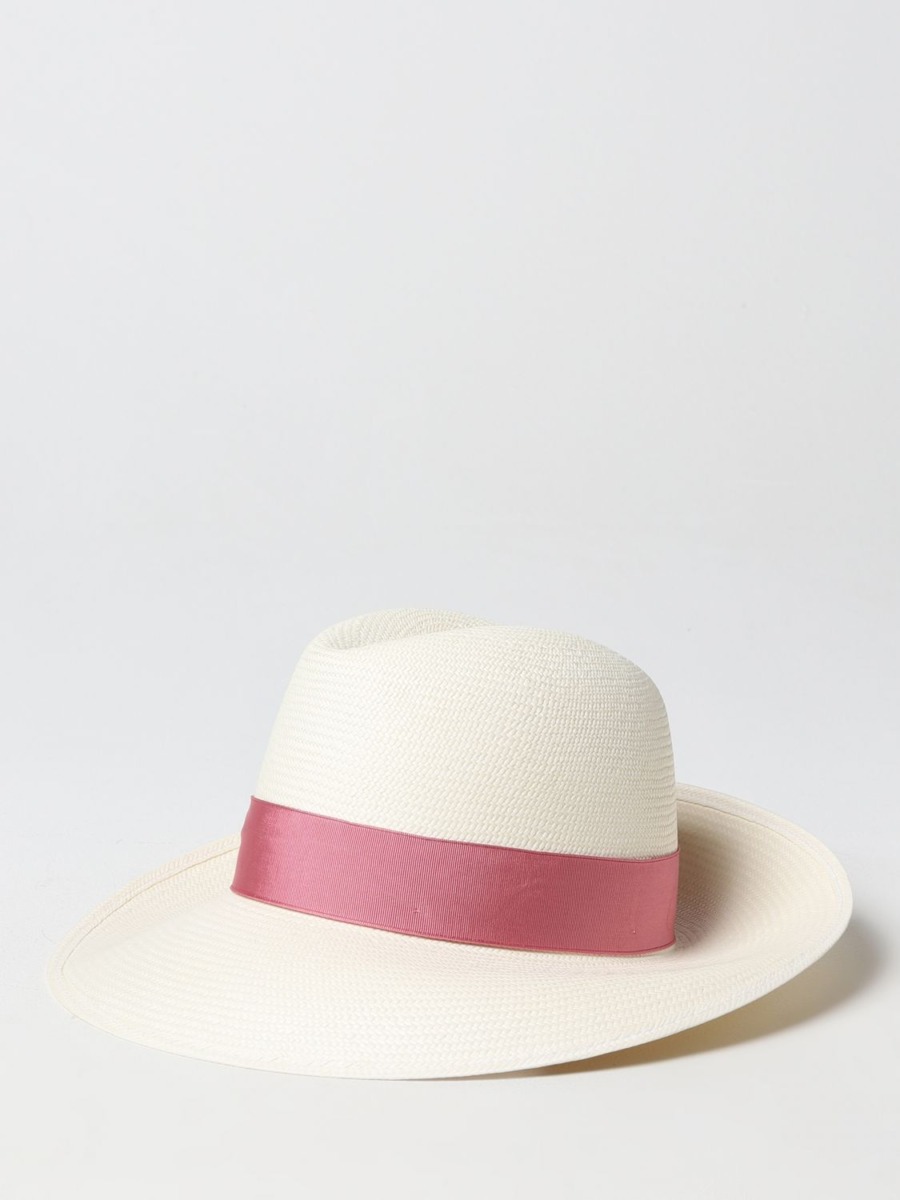 Borsalino Ladies Pink Hat from Giglio GOOFASH