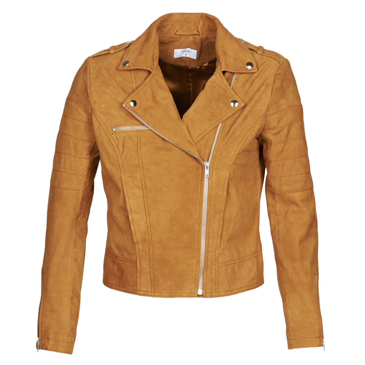 Brown - Leather Jacket - Betty London - Women - Spartoo GOOFASH