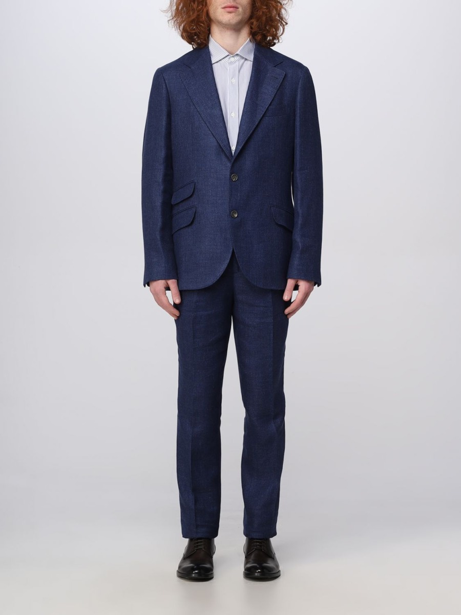 Brunello Cucinelli Blue Men's Suit - Giglio GOOFASH