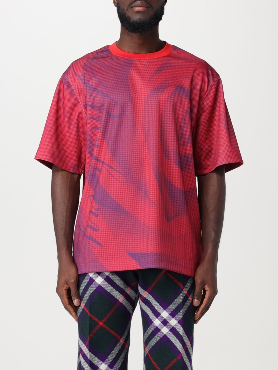 Burberry Men Red T-Shirt from Giglio GOOFASH