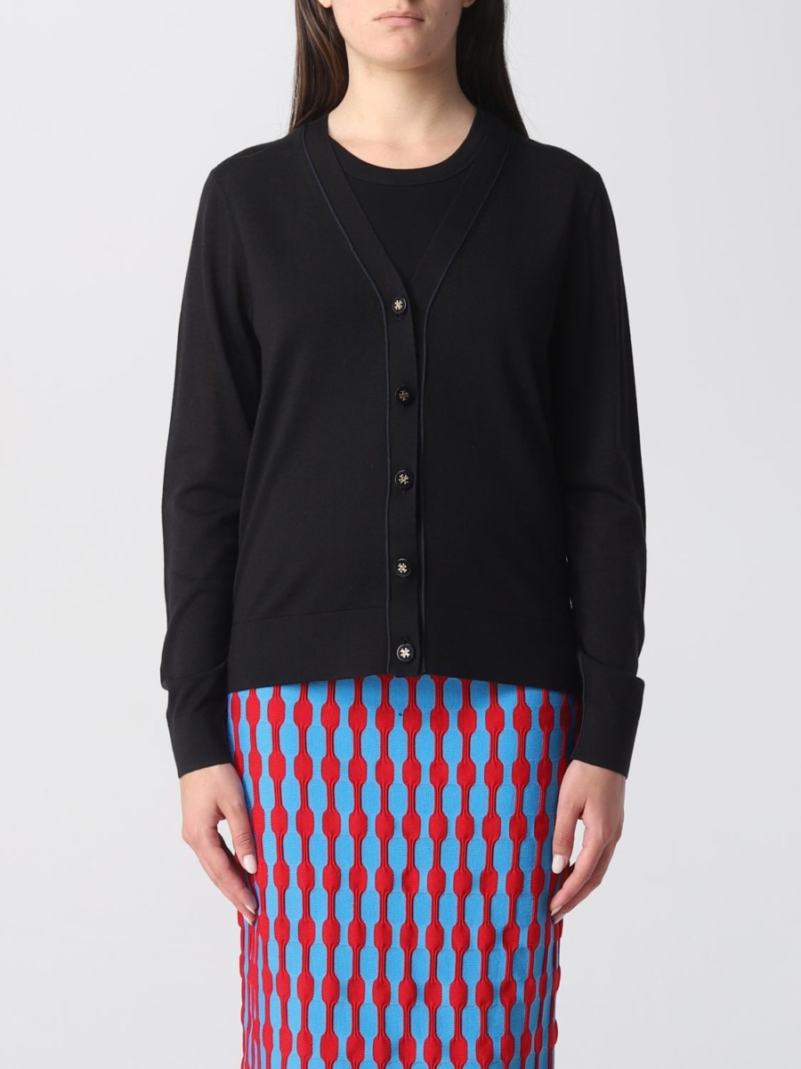 Cardigan in Black - Tory Burch Woman - Giglio GOOFASH