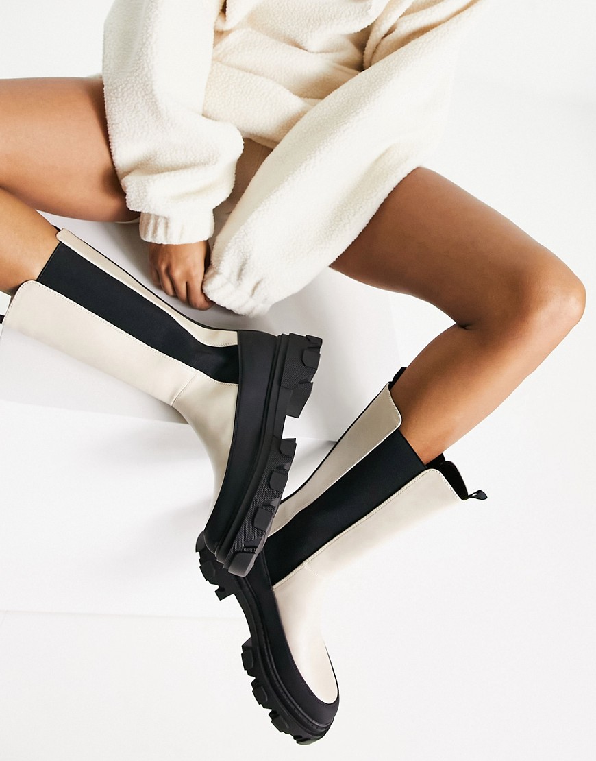 Chunky Boots in Ivory for Women from Asos GOOFASH