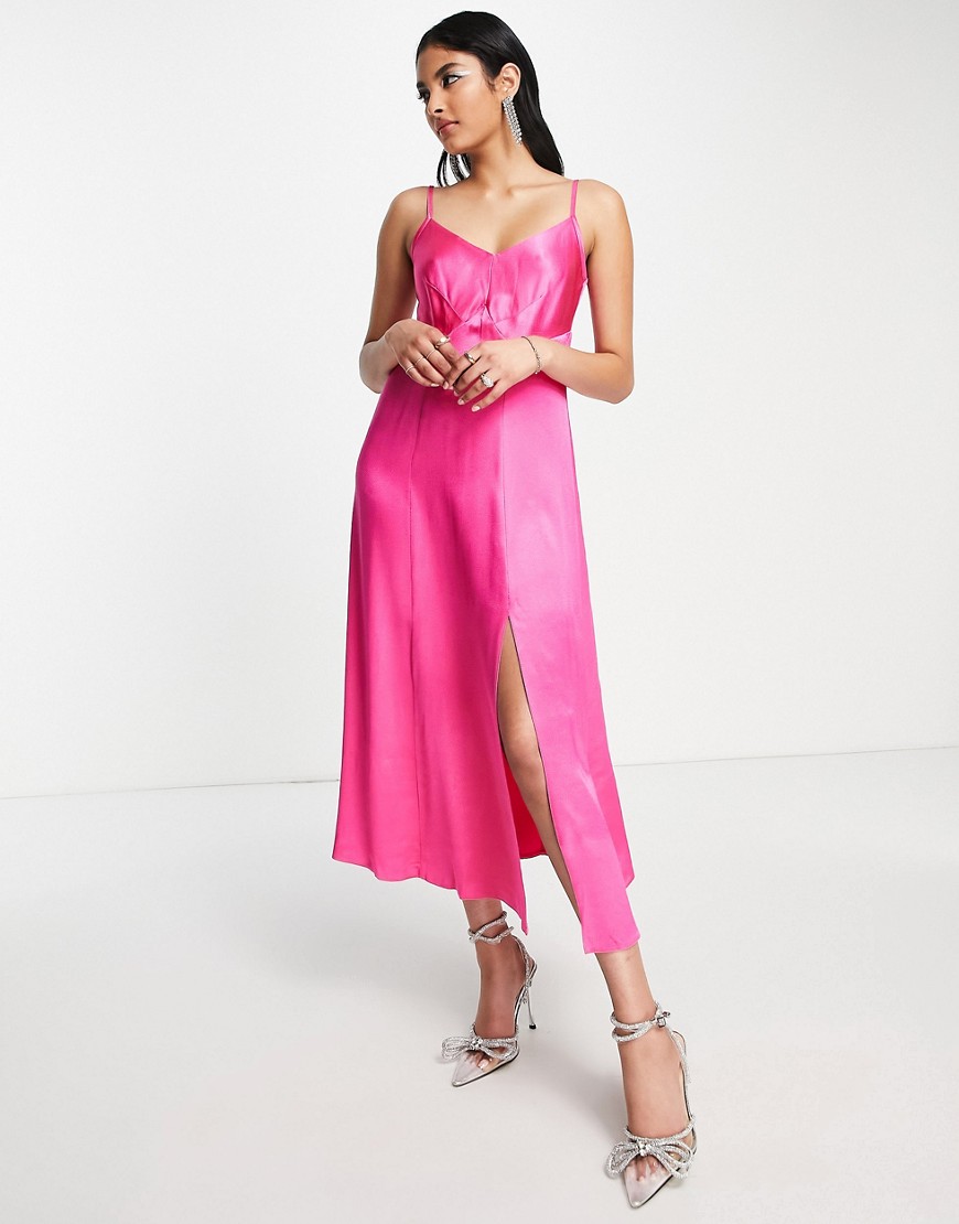 Closet London Womens Pink Midi Dress from Asos GOOFASH