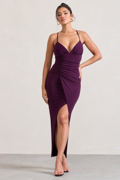 Club L London - Purple Maxi Dress - Woman GOOFASH