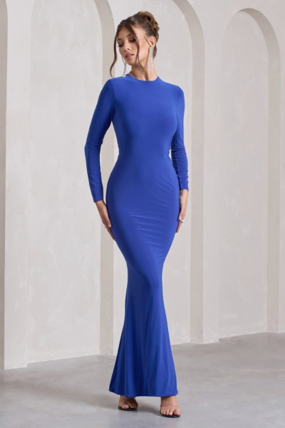 Club L London Woman Maxi Dress Blue GOOFASH