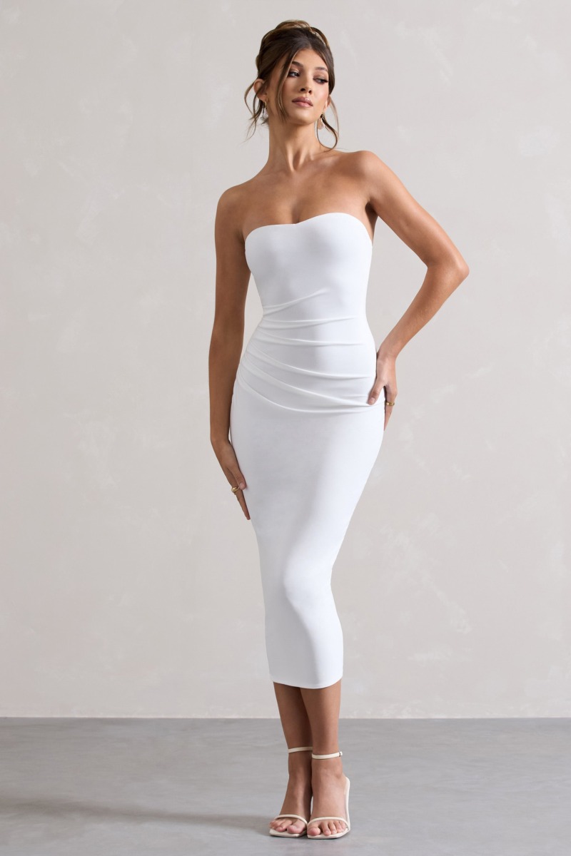 Club L London - Women's Midi Dress White GOOFASH