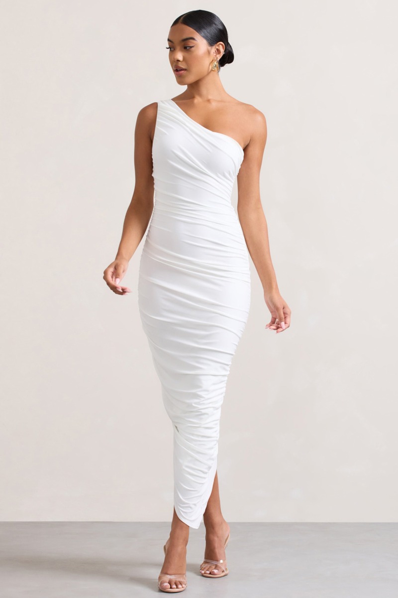 Club L London Women's White Midi Dress GOOFASH