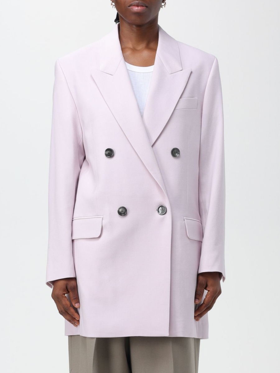 Coat in Pink Giglio Woman - Ami Paris GOOFASH