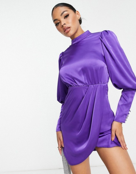 Collective the Label - Lady Mini Dress in Purple from Asos GOOFASH