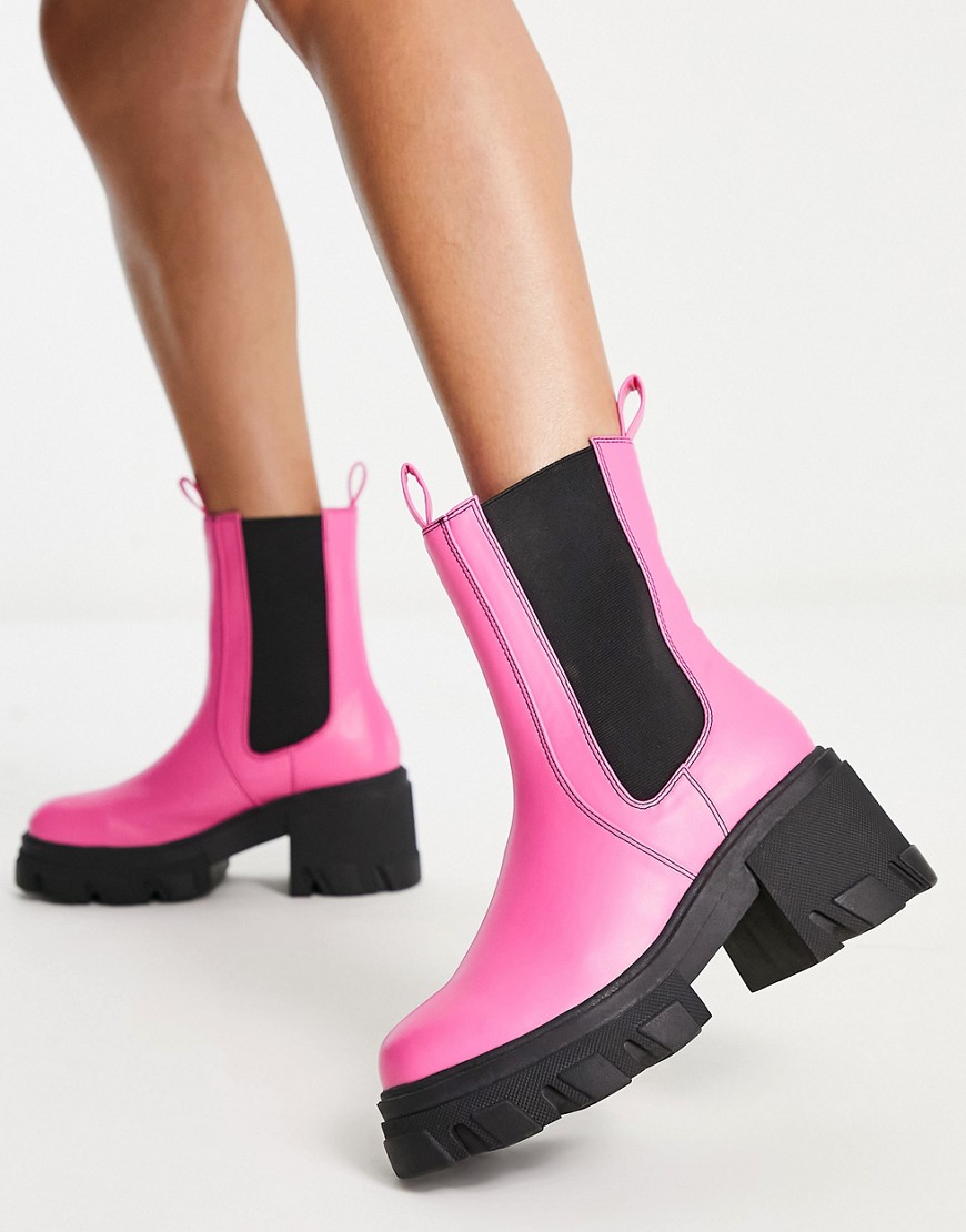 Daisy Street - Chunky Boots Pink Asos Woman GOOFASH
