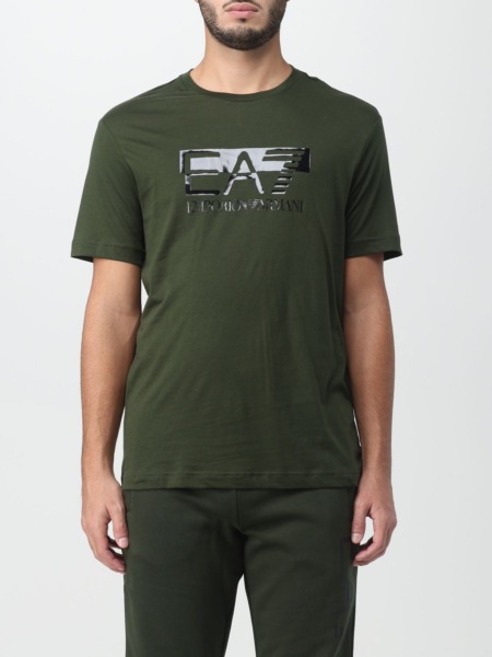 EA7 Man T-Shirt in Green by Giglio GOOFASH