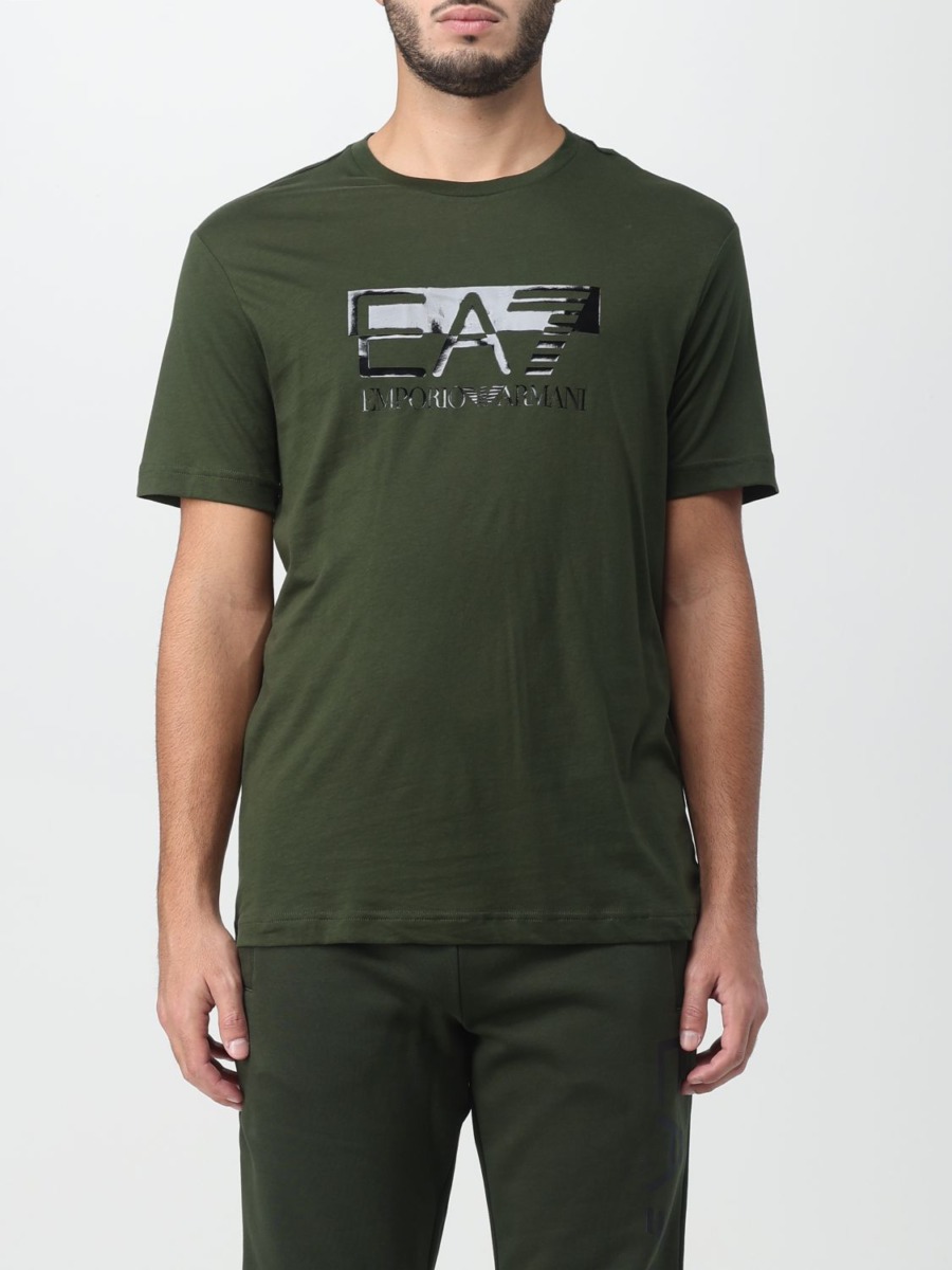 EA7 Man T-Shirt in Green by Giglio GOOFASH