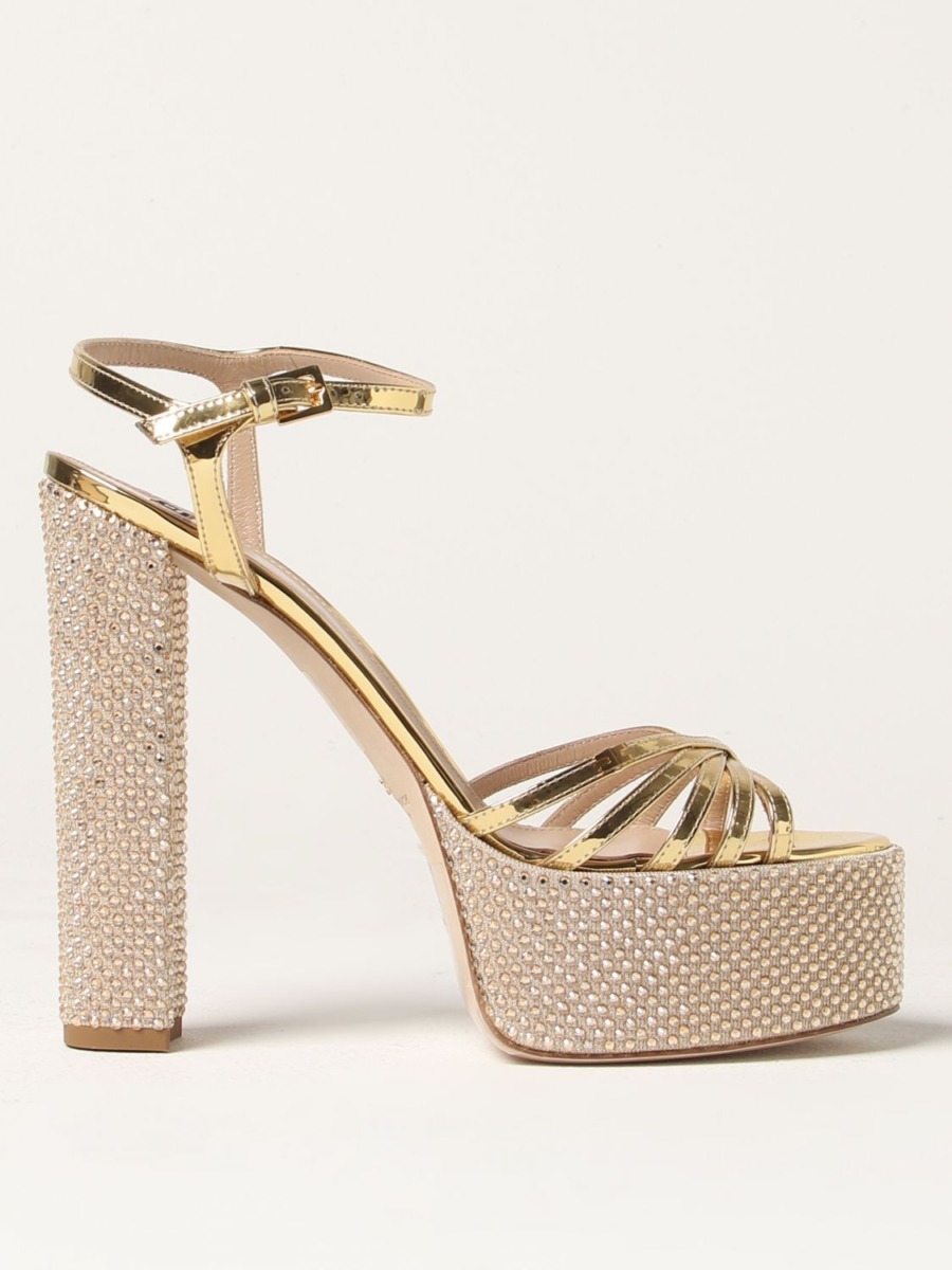 Elisabetta Franchi Womens Heeled Sandals Gold Giglio GOOFASH