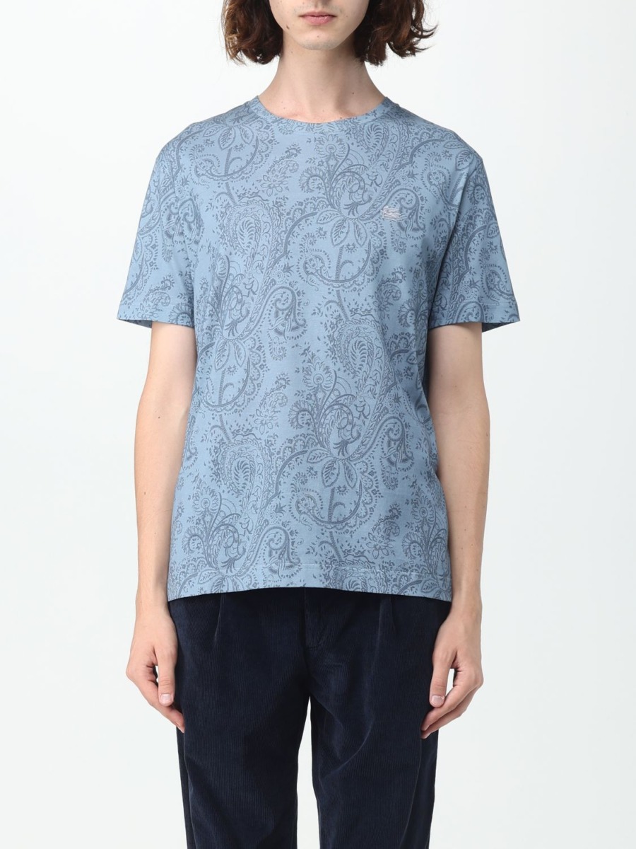 Etro Gents T-Shirt Blue from Giglio GOOFASH