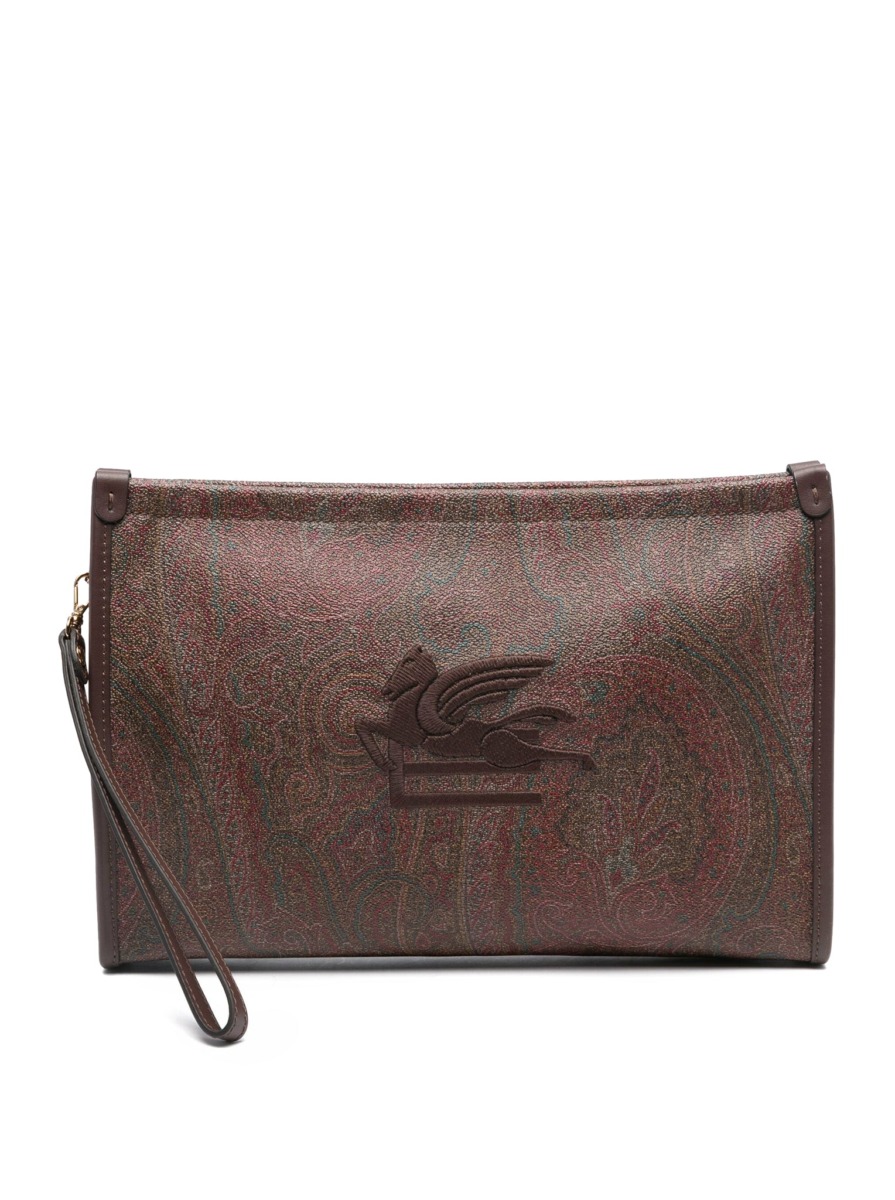 Etro Men Brown Clutches from Suitnegozi GOOFASH