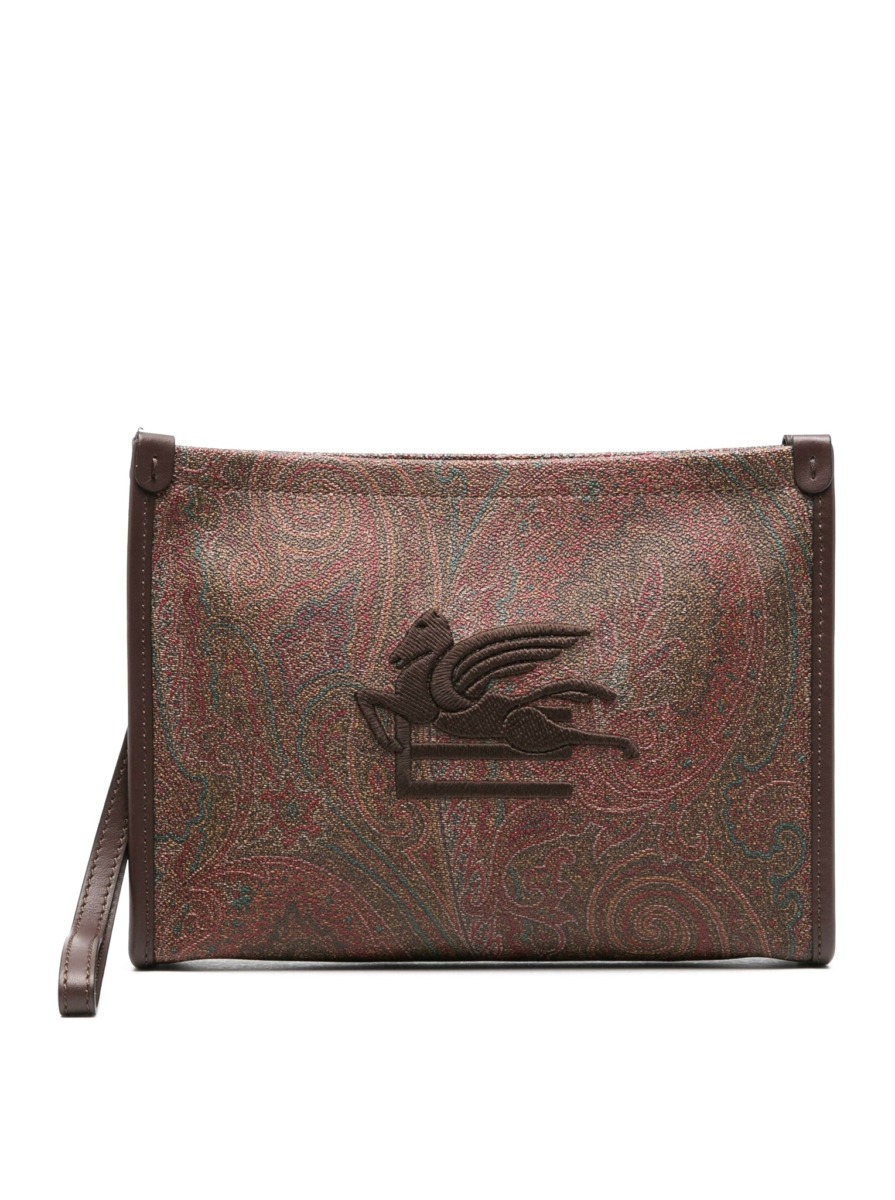 Etro Men's Brown Clutches by Suitnegozi GOOFASH