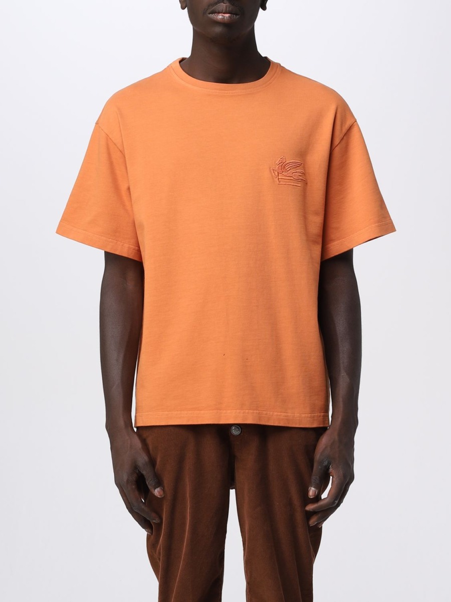 Etro - Orange T-Shirt Giglio GOOFASH