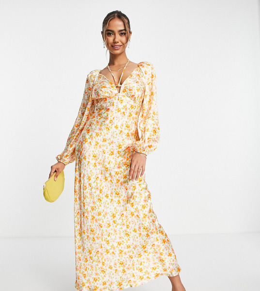 Ever New - Midi Dress in Yellow for Women at Asos GOOFASH
