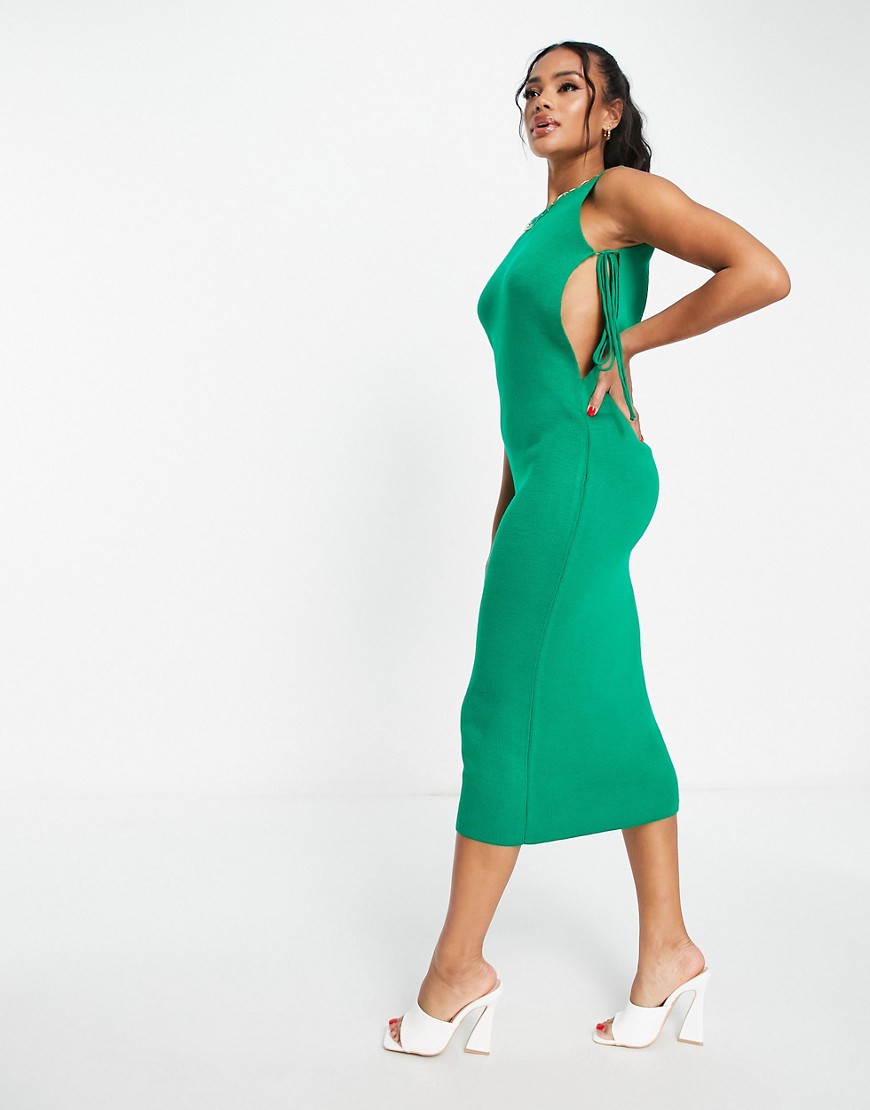 Fashionkilla - Green Ladies Midi Dress Asos GOOFASH