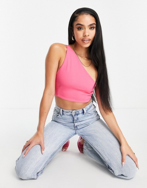 Femme Luxe Woman Crop Top Pink by Asos GOOFASH