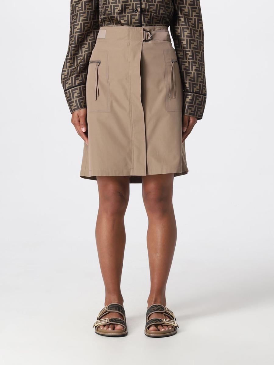 Fendi Lady Brown Skirt from Giglio GOOFASH