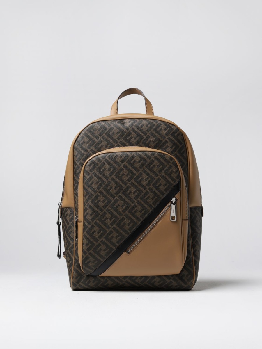 Fendi Man Brown Backpack from Giglio GOOFASH
