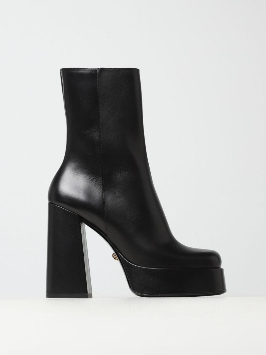 Flat Boots in Black Versace - Giglio GOOFASH