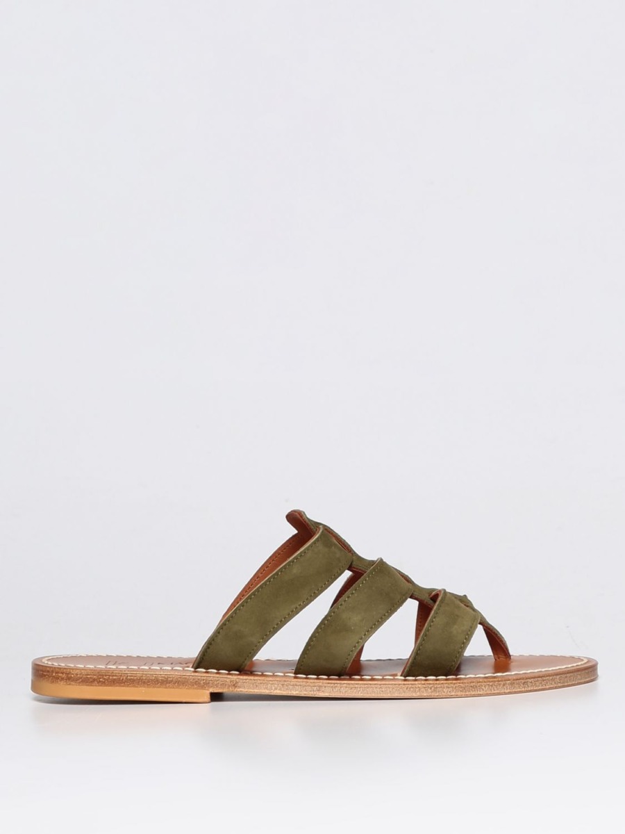 Flat Sandals Green K. Jacques Giglio Woman GOOFASH