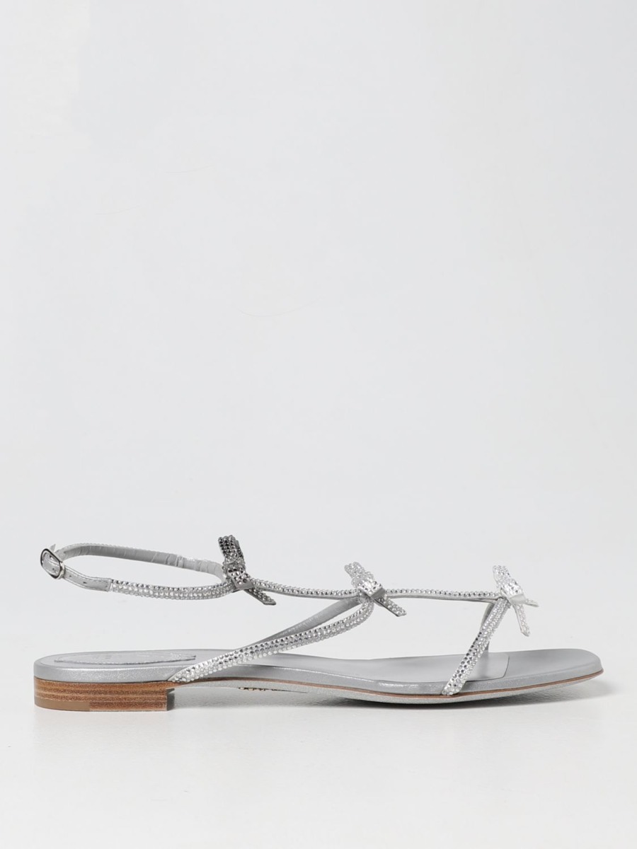 Flat Sandals in Silver for Women at Giglio GOOFASH