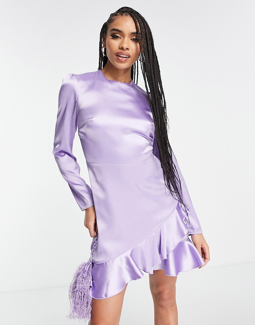 Flounce London Lady Mini Dress in Purple Asos GOOFASH