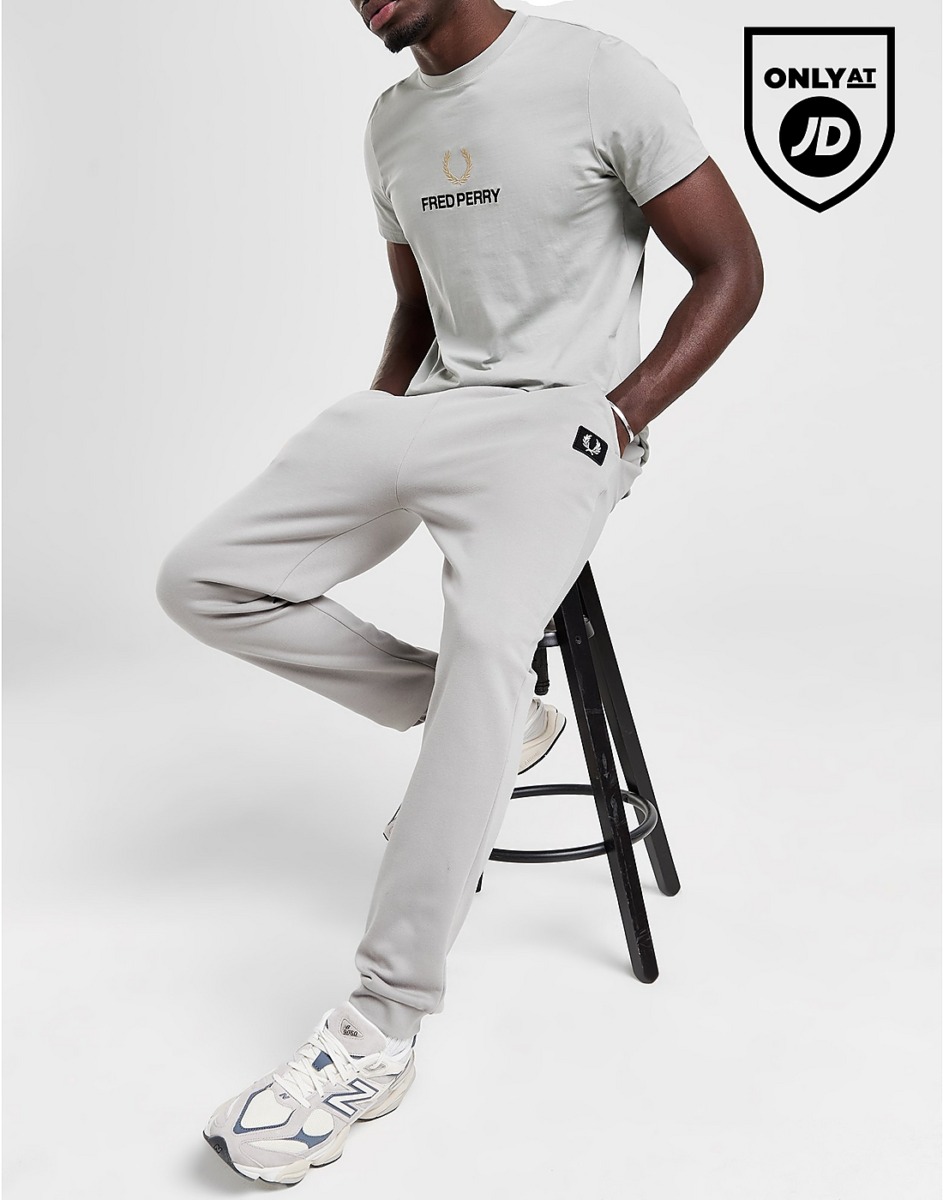 Fred Perry - Grey Joggers - JD Sports - Gents GOOFASH