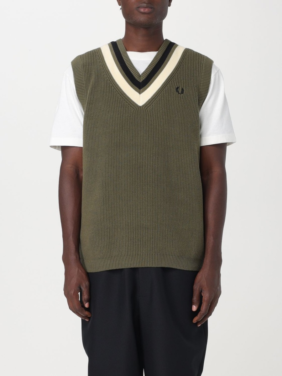 Fred Perry Men's Green Jumper from Giglio GOOFASH