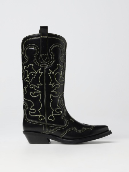Ganni Black Boots for Woman at Giglio GOOFASH