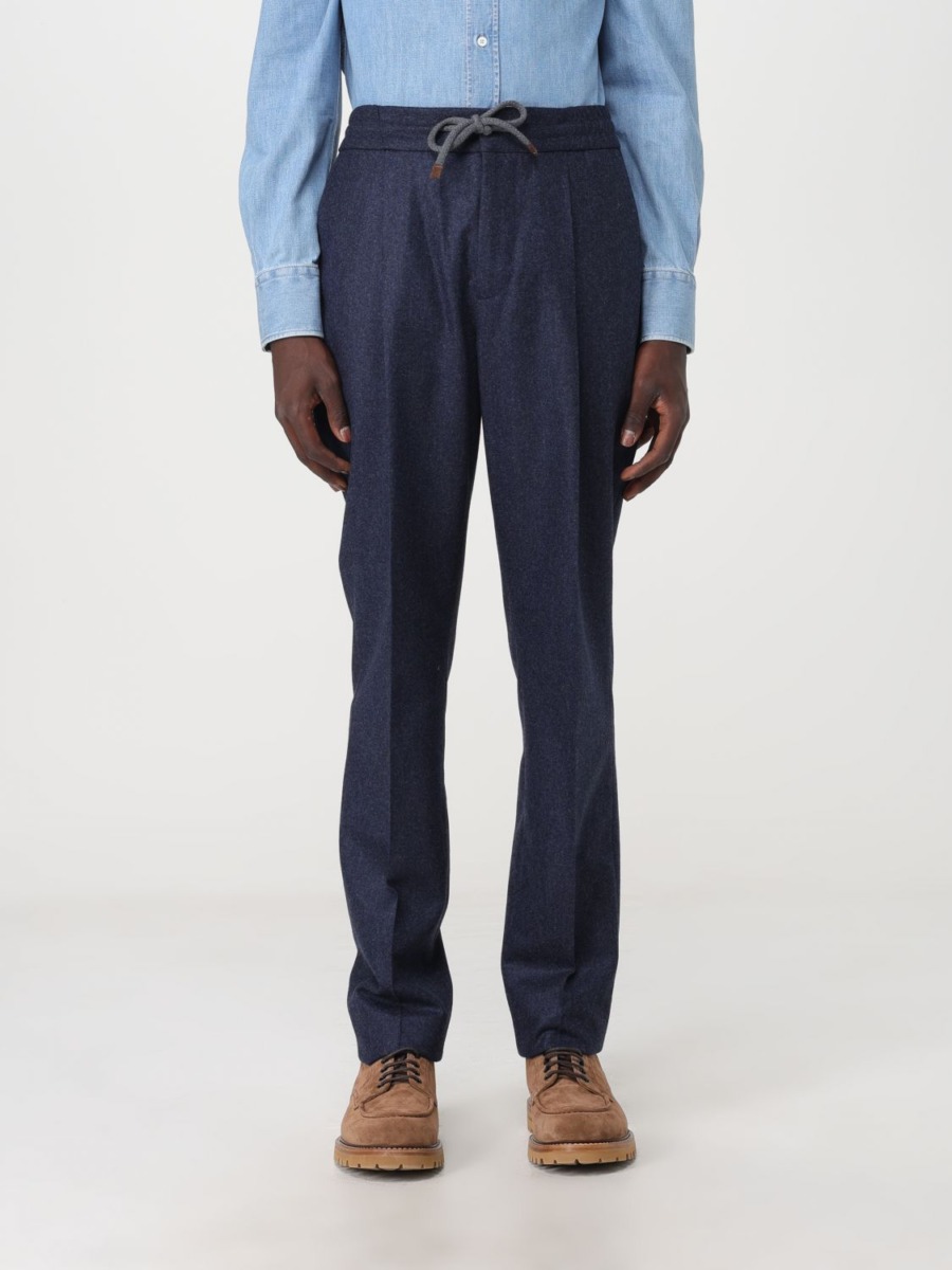 Gents Blue Trousers - Giglio GOOFASH