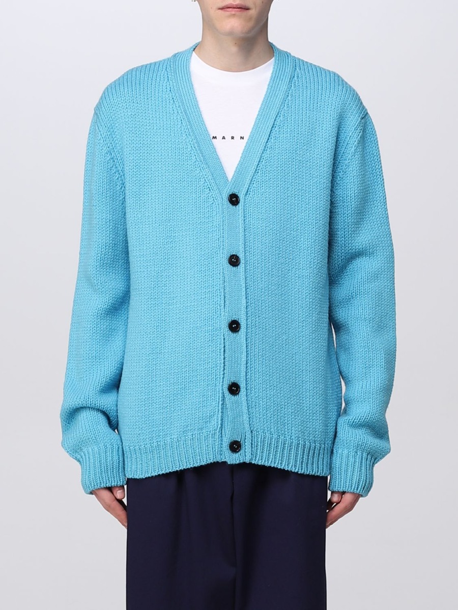 Gents Cardigan Turquoise by Giglio GOOFASH