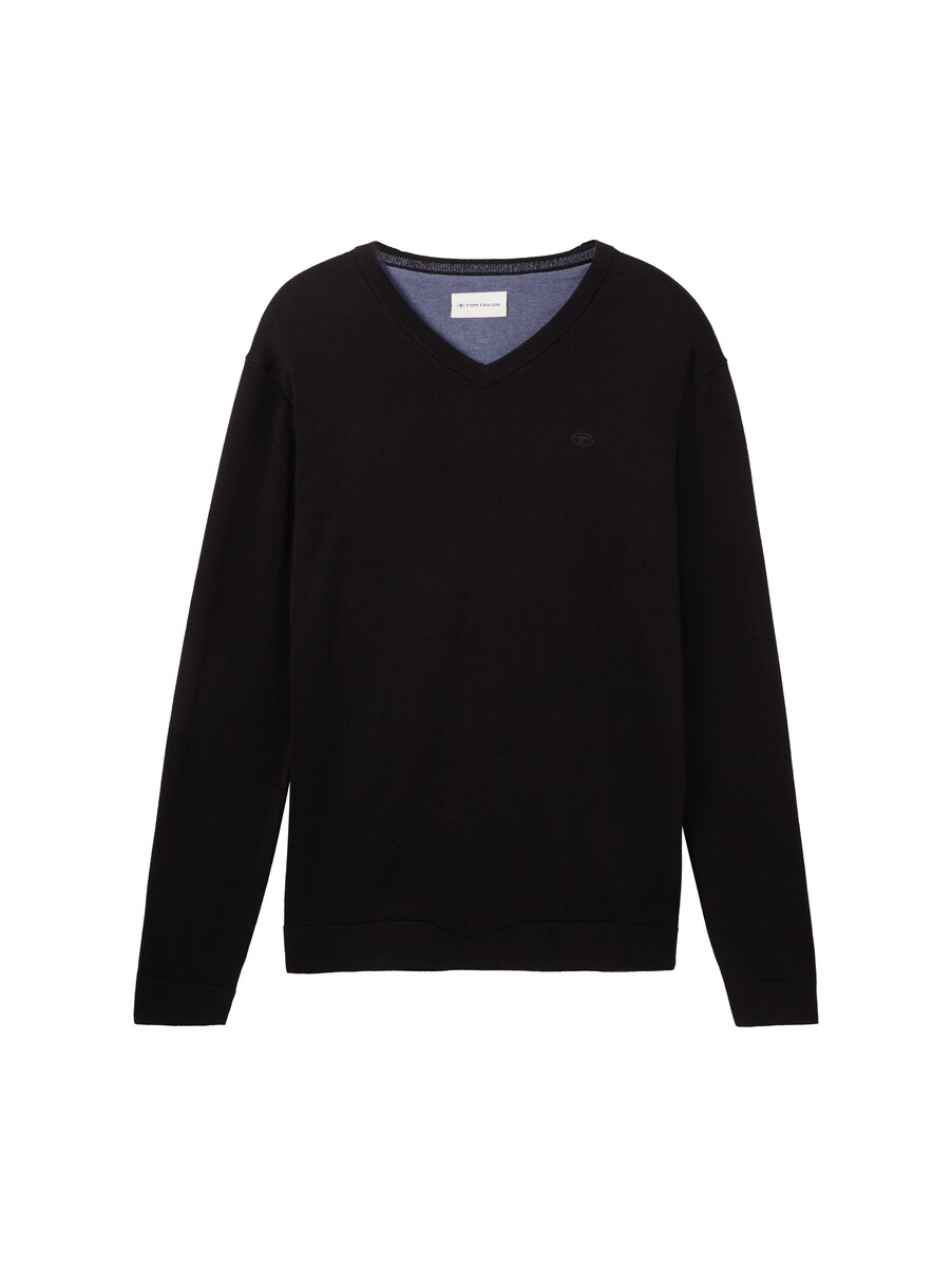 Gents Knitted Sweater Black from Tom Tailor GOOFASH