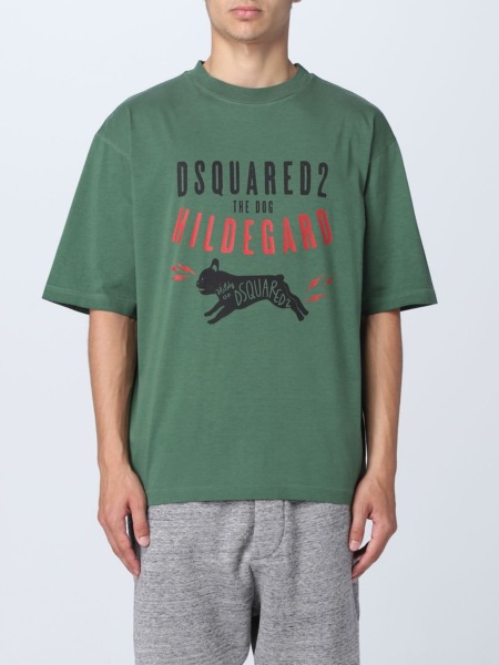 Gents T-Shirt Green Giglio - Dsquared2 GOOFASH