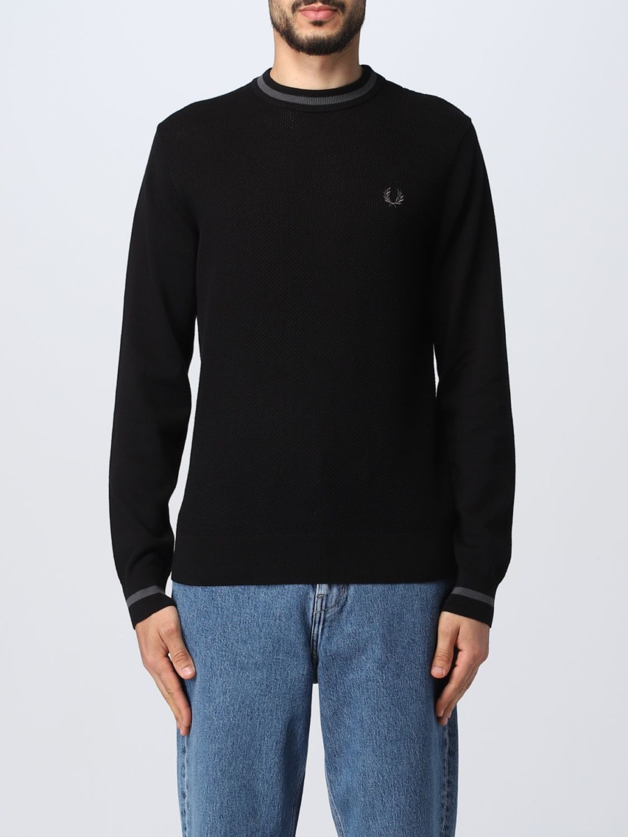 Giglio - Black Jumper - Fred Perry - Gents GOOFASH