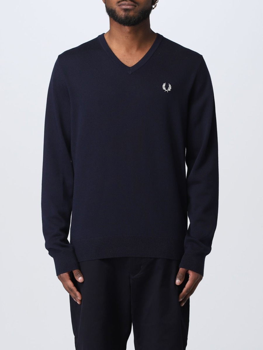 Giglio - Blue Jumper - Fred Perry - Man GOOFASH