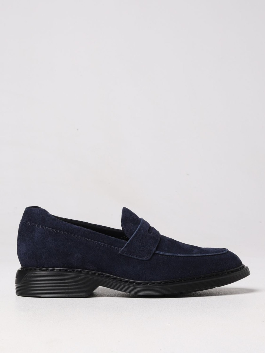 Giglio Blue Loafers for Men by Hogan GOOFASH