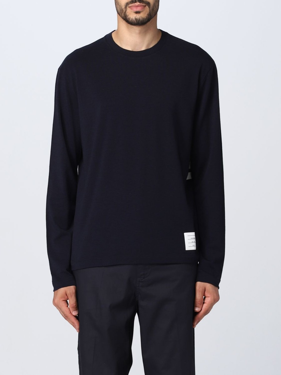 Giglio Blue T-Shirt for Man from Thom Browne GOOFASH