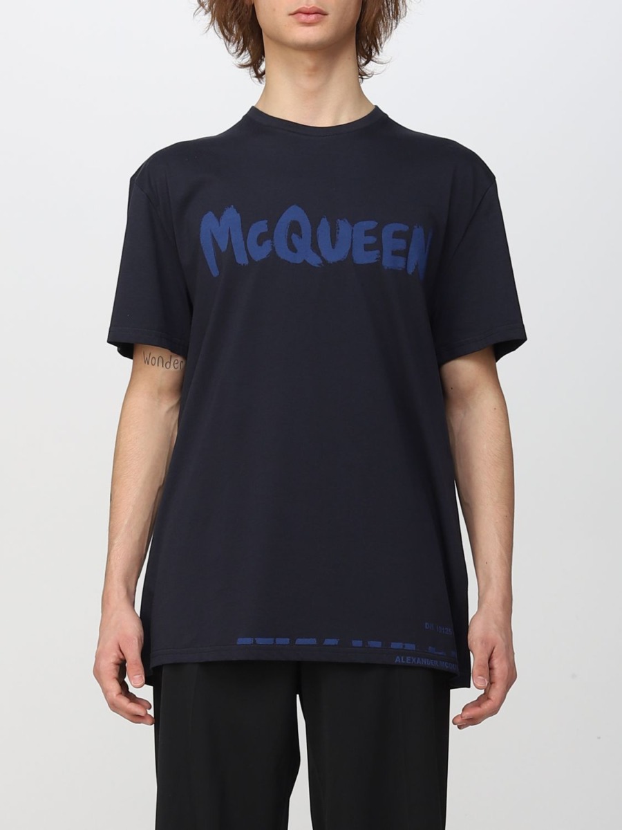 Giglio - Blue T-Shirt for Men by Alexander Mcqueen GOOFASH
