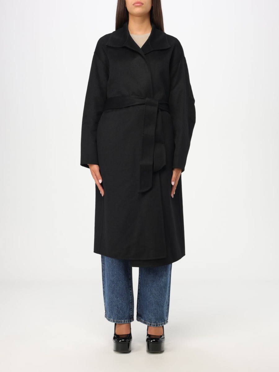 Giglio Coat Black for Woman from Armani GOOFASH