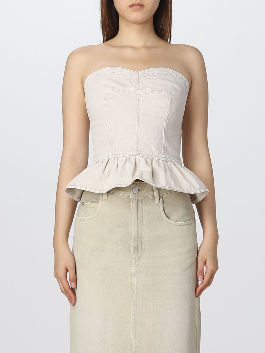 Giglio Cream Top for Women from Isabel Marant Etoile GOOFASH