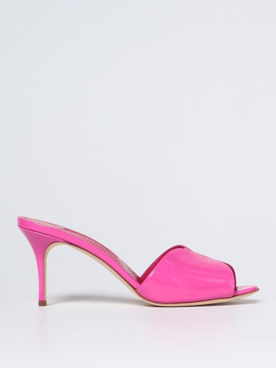 Giglio Gent Heeled Sandals Pink by Manolo Blahnik GOOFASH